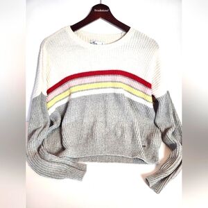 Hollister Women's Ribbed Knit Pullover Crewneck Sweater Retro oversized .Small.